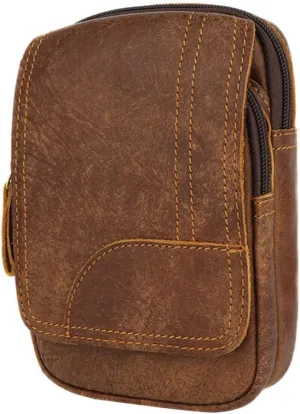 1pc Fanny Pack Outdoor Storage Pouch Men Leather Waist Bag Multi-functional Bag Outdoor Mobile Phone Bag Outdoor Sports Waist Bag Outdoor Waist Bag Retro Style Bag Storage Bag