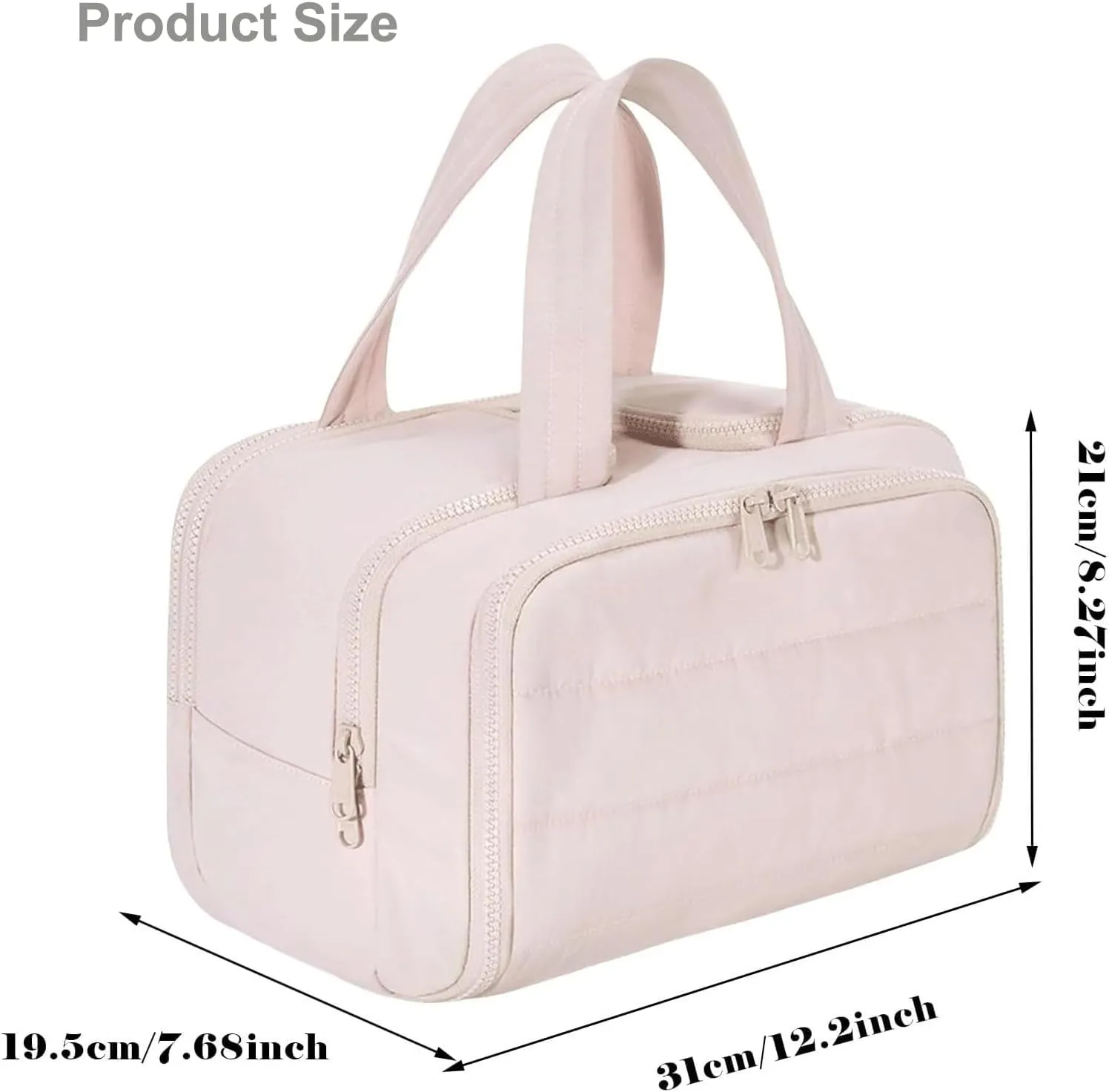 4-in-1 Puffy Multi-Functional Toiletry Bag,Travel Toiletry Bag, Lightweight Large Wide-Open Travel Bag for Women,Puffy Cosmetic Bag with Handle for Accessories,Essentials, Toiletries (Black)