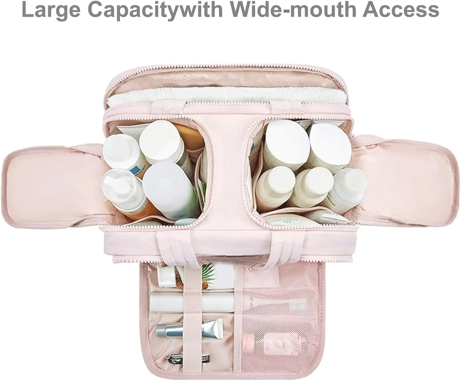 4-in-1 Puffy Multi-Functional Toiletry Bag,Travel Toiletry Bag, Lightweight Large Wide-Open Travel Bag for Women,Puffy Cosmetic Bag with Handle for Accessories,Essentials, Toiletries (Purple)
