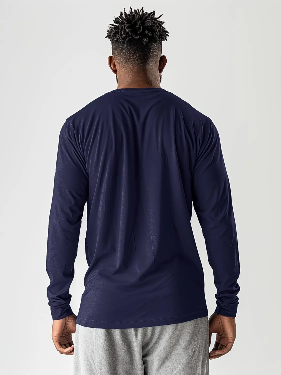 5 Pack Mens Long Sleeve Quick Dry Active Athletic T Shirt Running Gym Workout Tee Tops