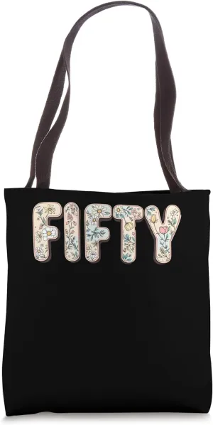 50 Years Old Vintage 50th Birthday Tee Wildflower Women Tote Bag