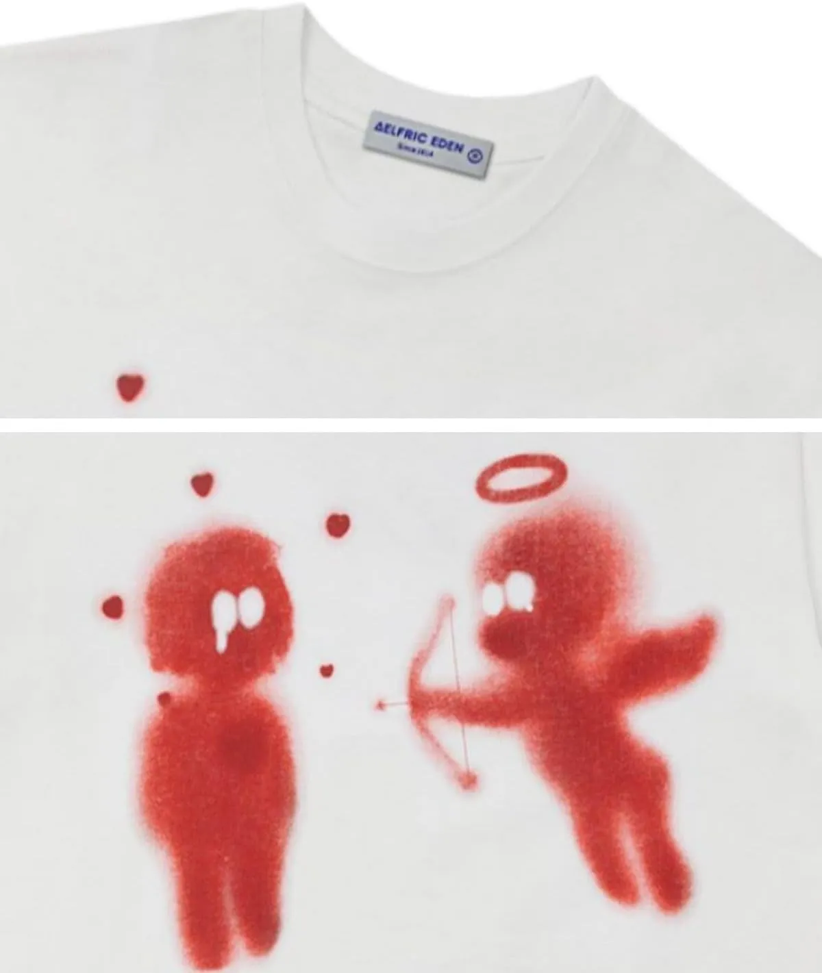 Aelfric Eden Mens Graphic Tees Cupids Love Arrow Oversized Tshirt Print Unisex Tee Y2K Causal Streetwear Tops
