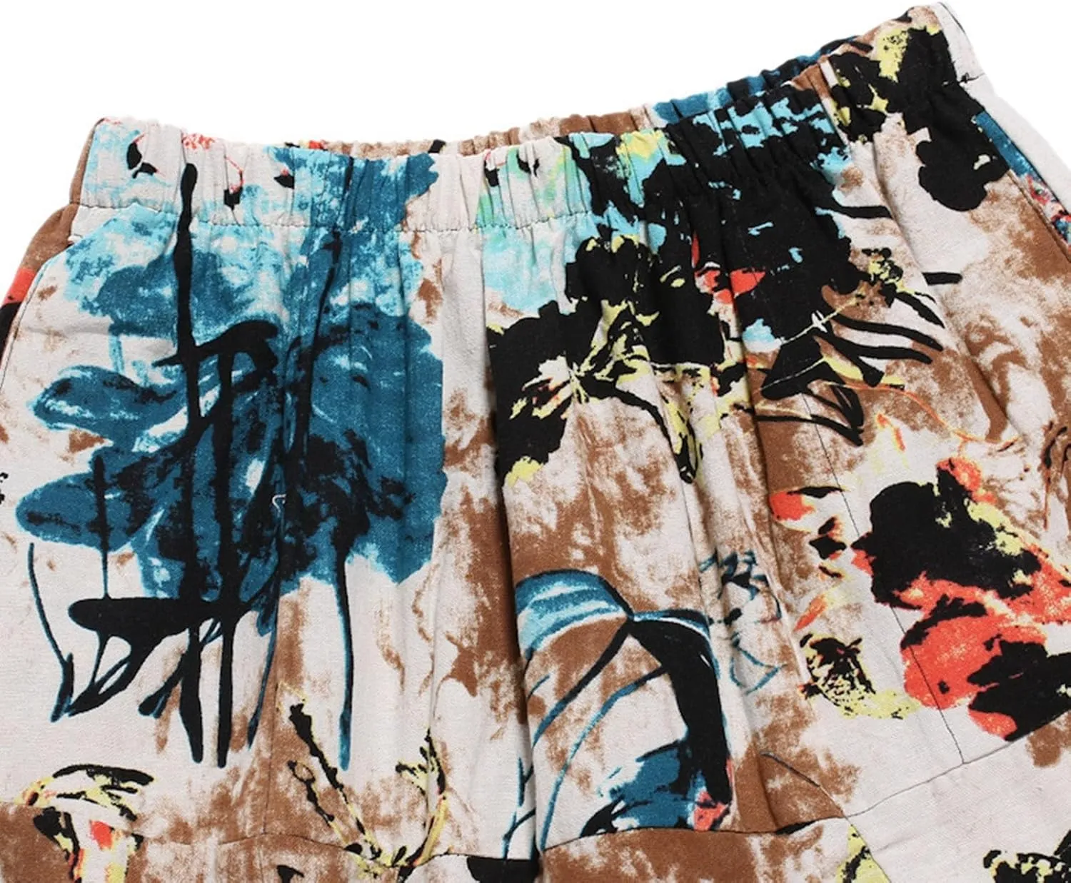 Alalaso Men Women Cotton Baggy Hippie Yoga Harem Pants Funky Printed Plus Size Trousers with Pockets
