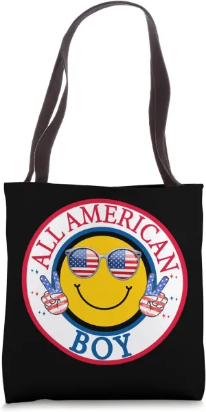 All American Boy 4th of July USA American Flag Sunglasses Tote Bag