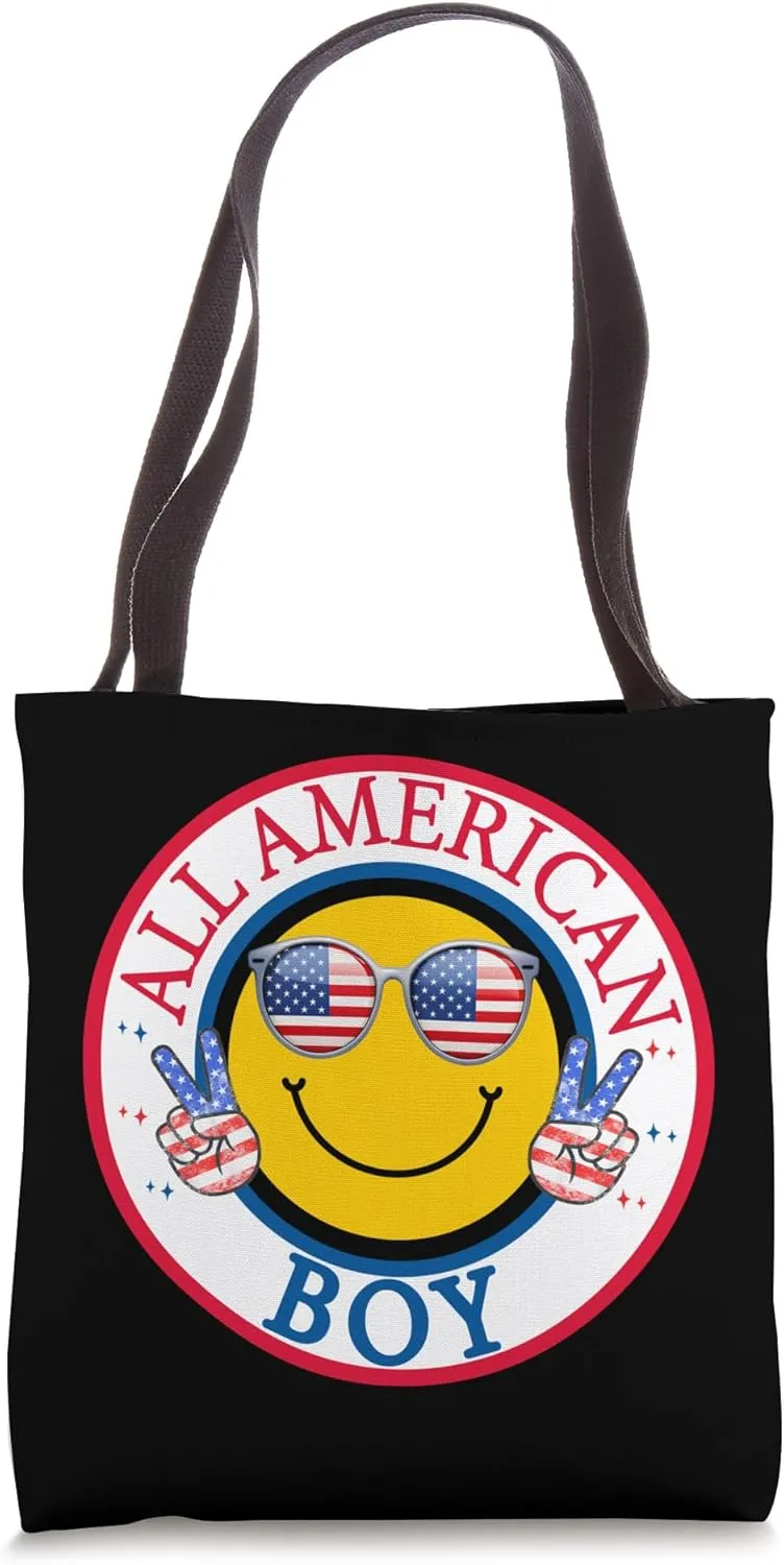 All American Boy 4th of July USA American Flag Sunglasses Tote Bag