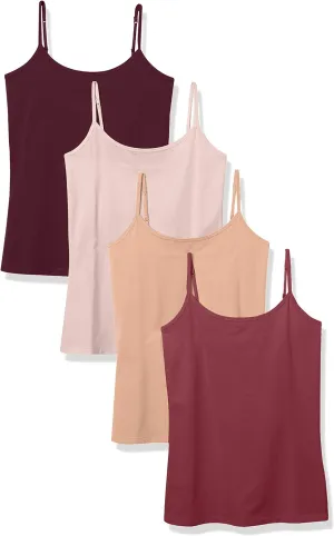 Amazon Essentials Women's Slim-Fit Camisole, Pack of 4