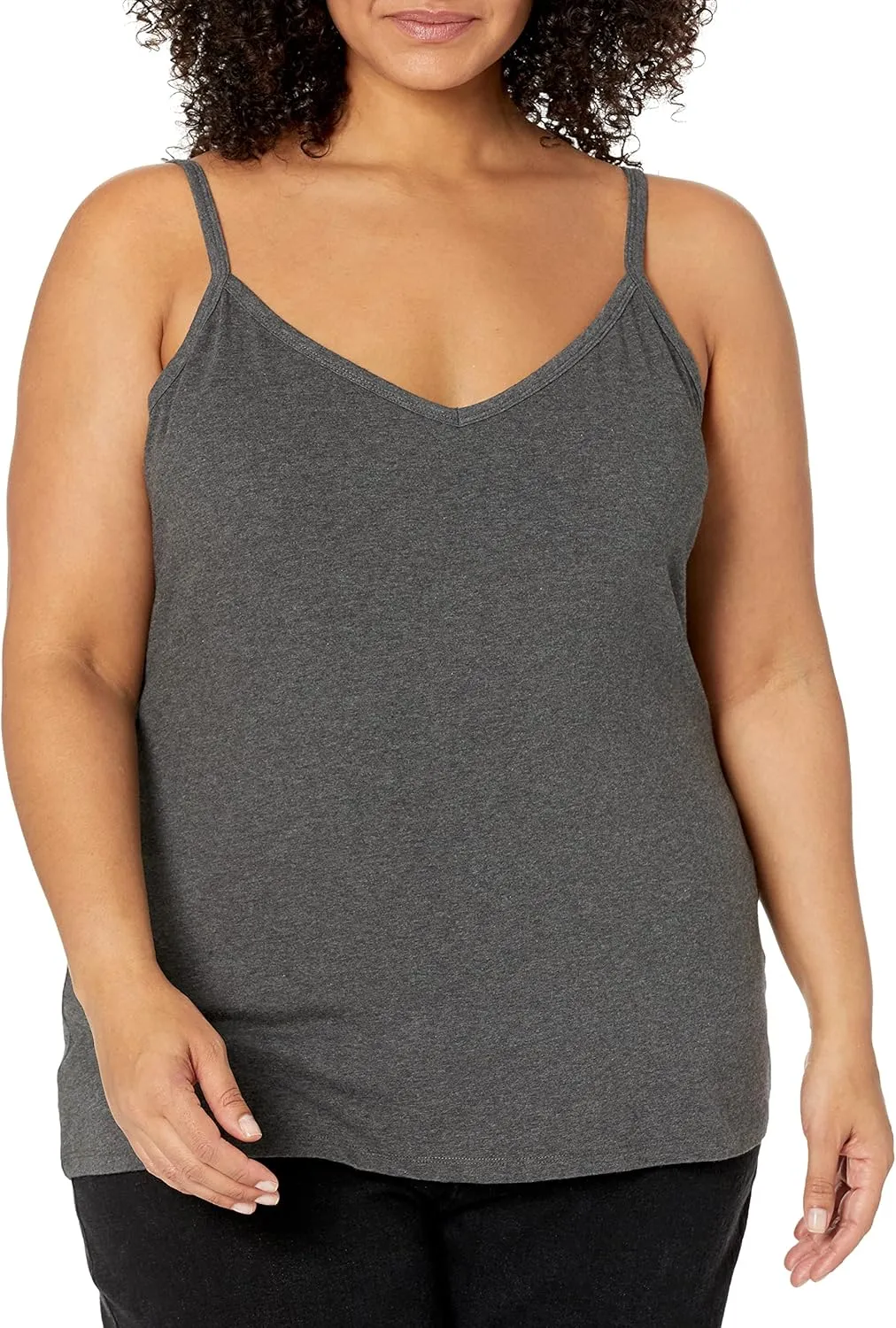 Amazon Essentials Women's Slim-Fit Knit V-Neck Layering Cami (Available in Plus Size), Pack of 4