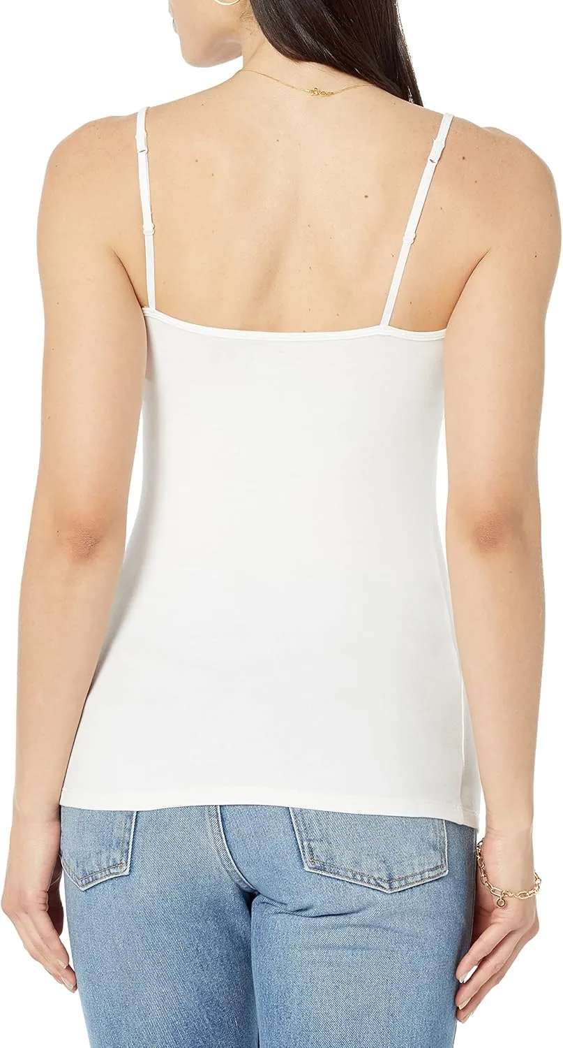 Amazon Essentials Women's Slim-Fit Knit V-Neck Layering Cami (Available in Plus Size), Pack of 4