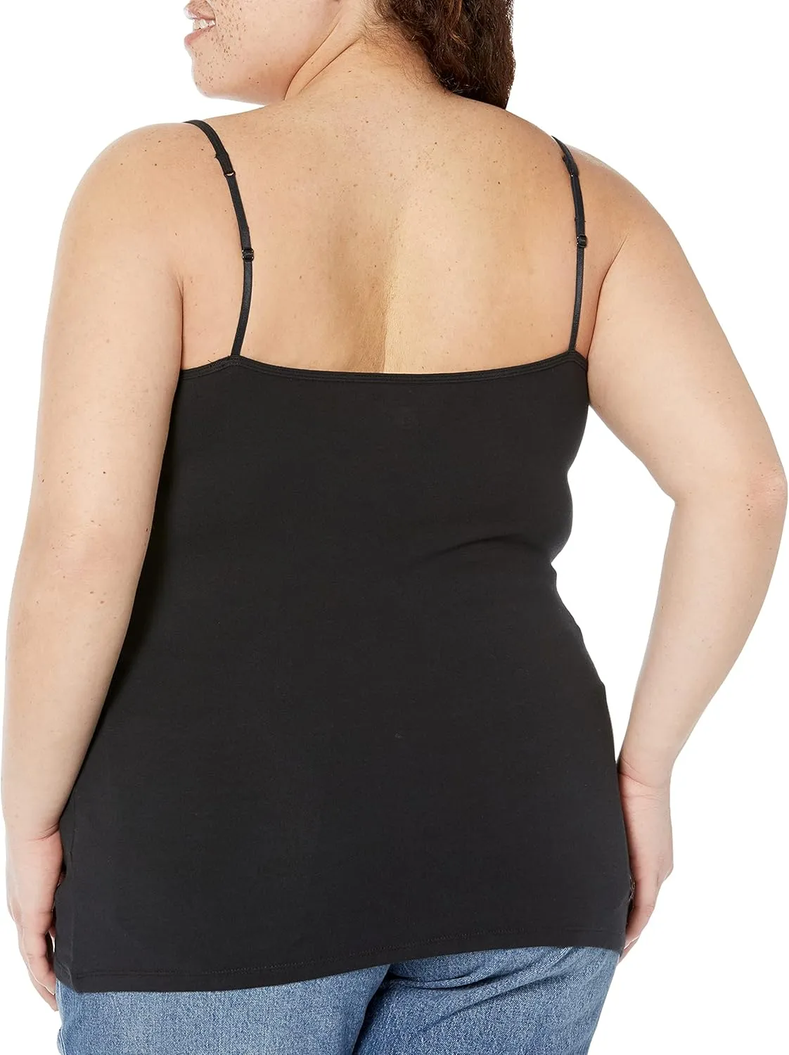 Amazon Essentials Women's Slim-Fit Knit V-Neck Layering Cami (Available in Plus Size), Pack of 4