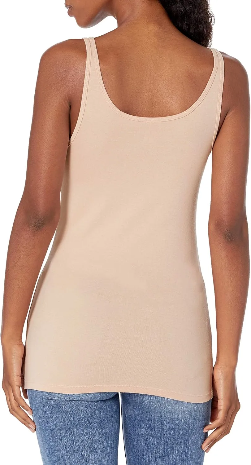 Amazon Essentials Women's Slim-Fit Thin Strap Tank Top, Pack of 2