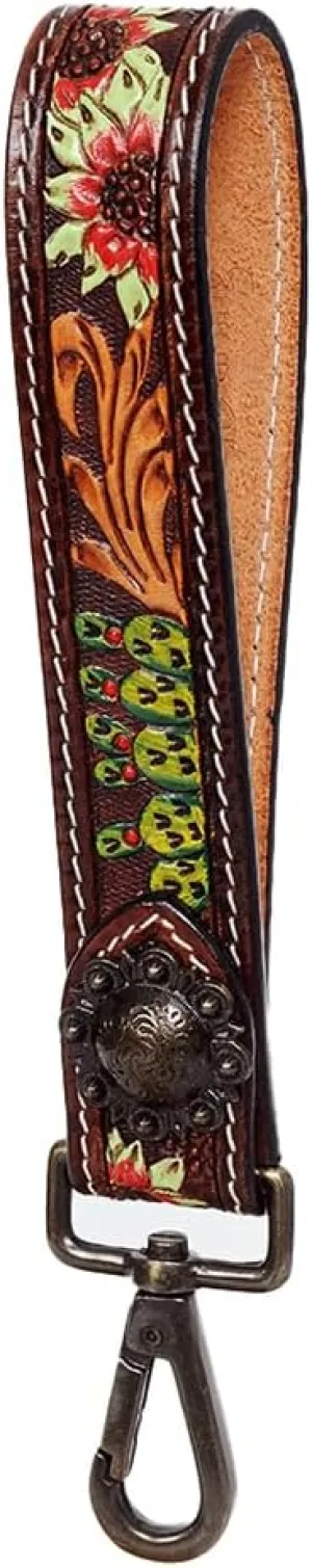 American Darling Womens Multi-colored Western Floral Hand Tooled Genuine Leather Wristlet Strap | 1.25 X 15 Inches | Detachable, Multi-Functional | Formal Event, All Seasons