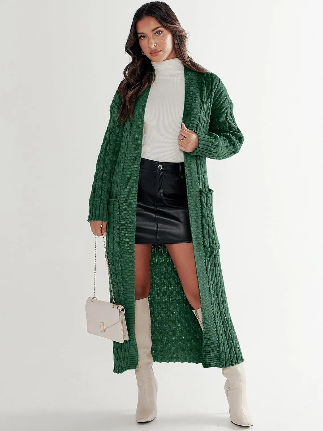 ANRABESS Womens Long Cardigan Sweater 2025 Oversized Coat Long Sleeve Open Front Knit Maxi Outwear Fall Trendy Jacket Clothes