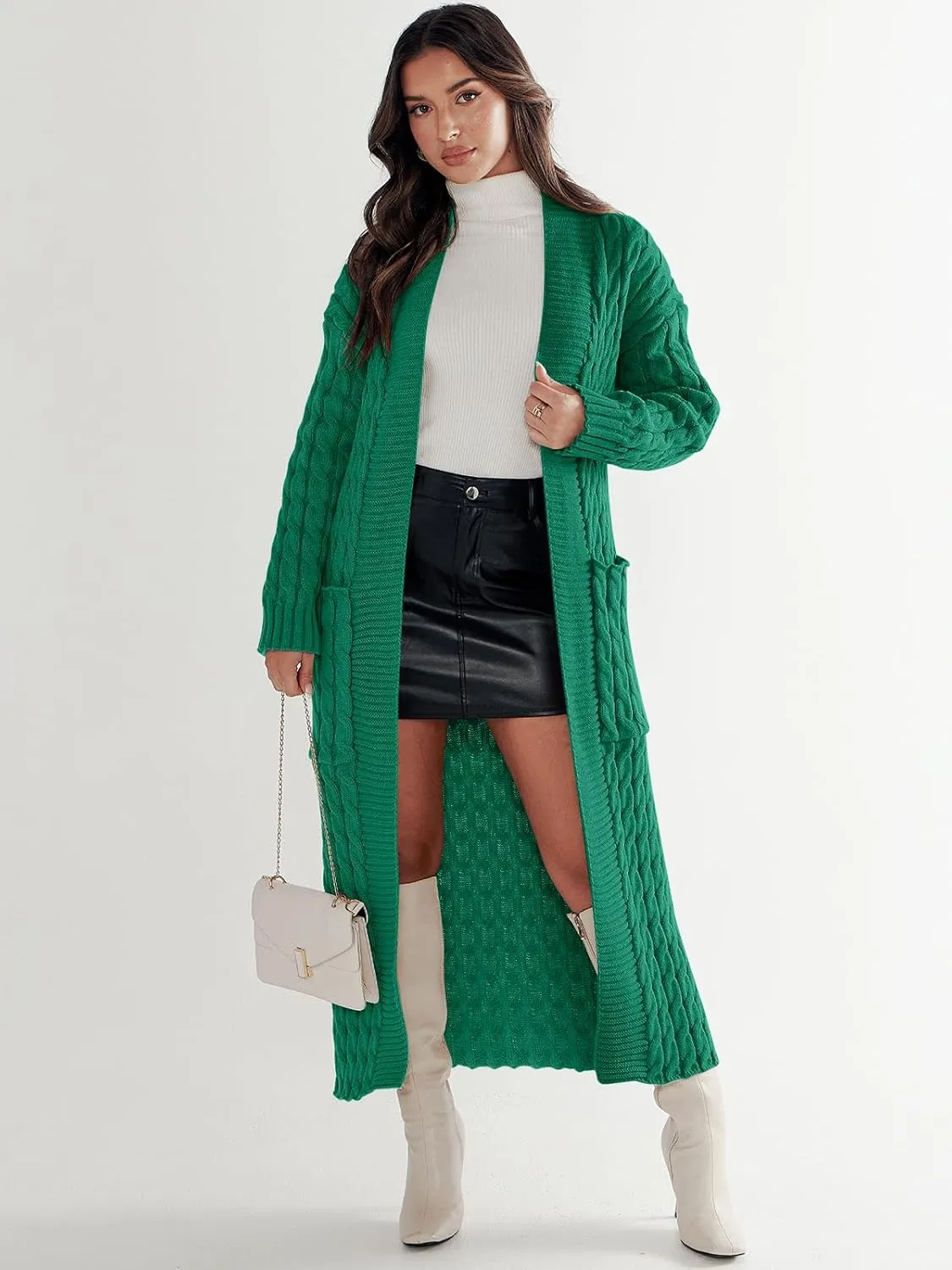 ANRABESS Womens Long Cardigan Sweater 2025 Oversized Coat Long Sleeve Open Front Knit Maxi Outwear Fall Trendy Jacket Clothes