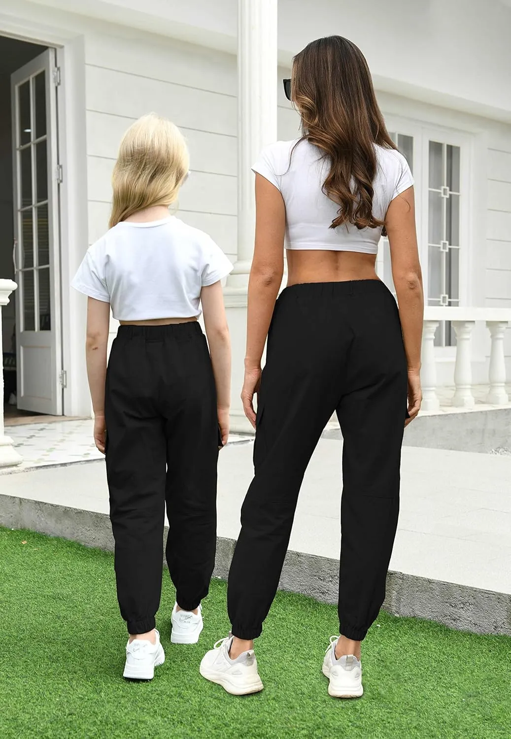 AOWKULAE Girls & Womens Casual Cargo Jogger Pants, 6 Years - Women 3XL
