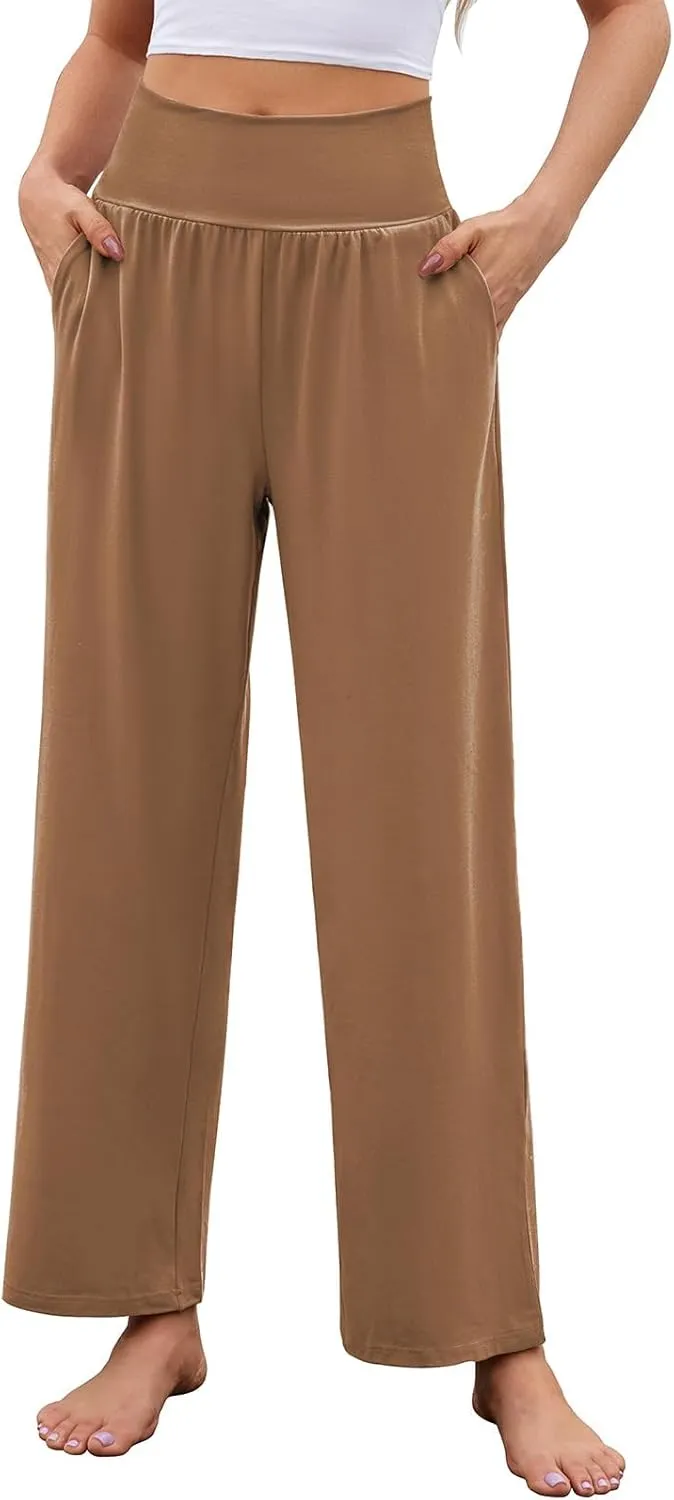 Arolina Wide Leg Yoga Pants for Women 2025 Casual Loose Sweatpants High Waisted Comfy Lounge Pajama Palazzo with Pockets