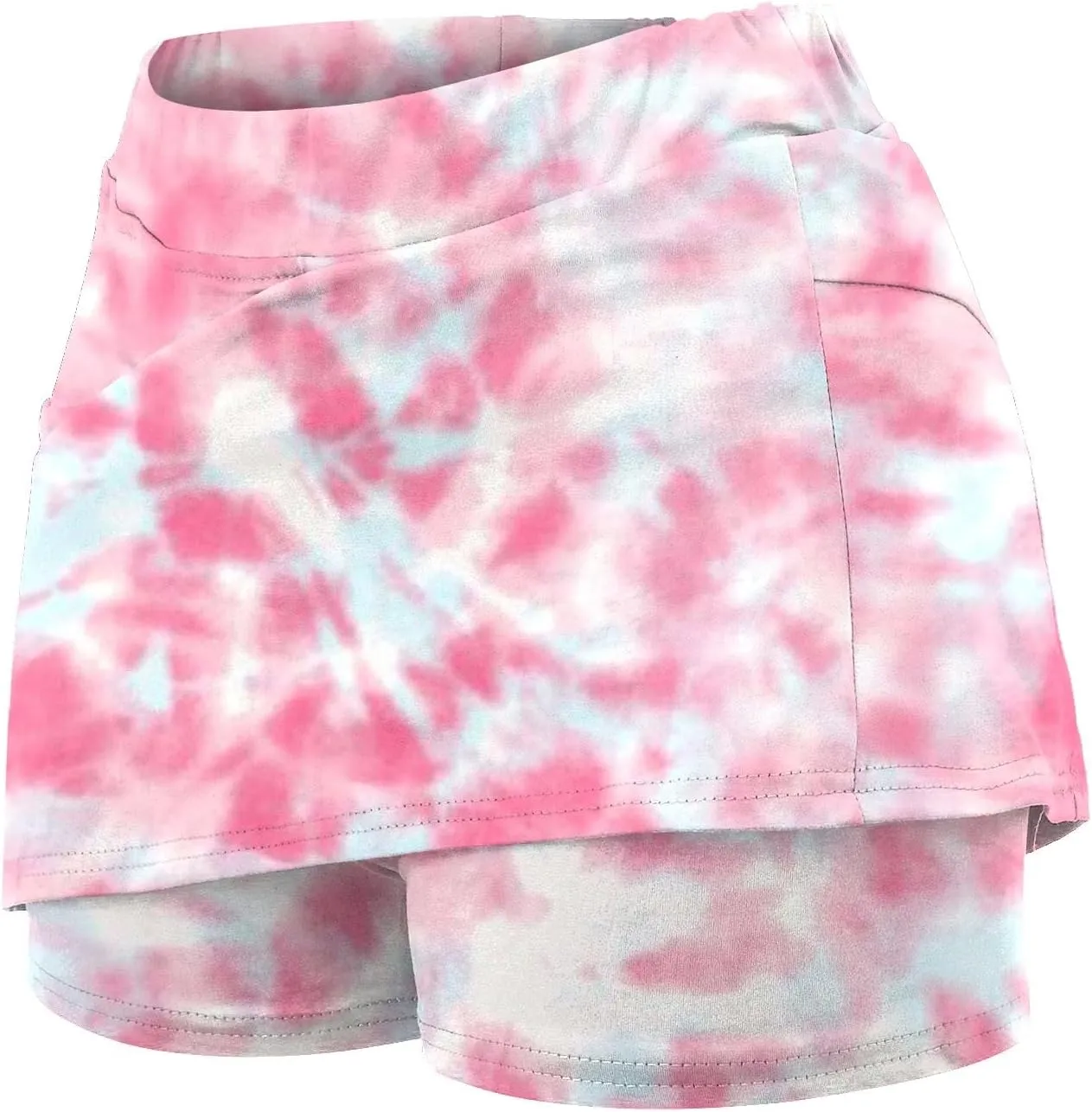 Athletic Skorts for Woman Elastic Cross Hight Waisted Tennis Yoga Shorts Skirts with Pockets Tummy Control Joggers