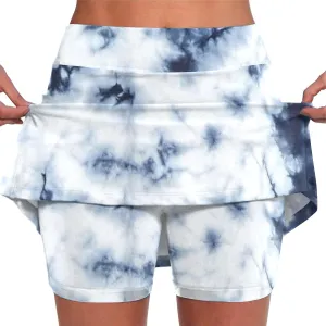 Athletic Skorts for Woman Elastic Cross Hight Waisted Tennis Yoga Shorts Skirts with Pockets Tummy Control Joggers