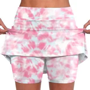 Athletic Skorts for Woman Elastic Cross Hight Waisted Tennis Yoga Shorts Skirts with Pockets Tummy Control Joggers