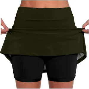 Athletic Skorts for Woman Elastic Tennis Yoga Shorts High Waist Daisy Printed Skirts Tummy Control Skinny Joggers