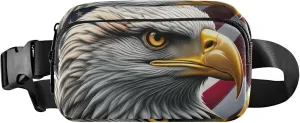 Bald Eagle American Flag Womens Fanny Pack Funky Belt Bag Hip Pouch Waterproof Travel Waist Pack for Men