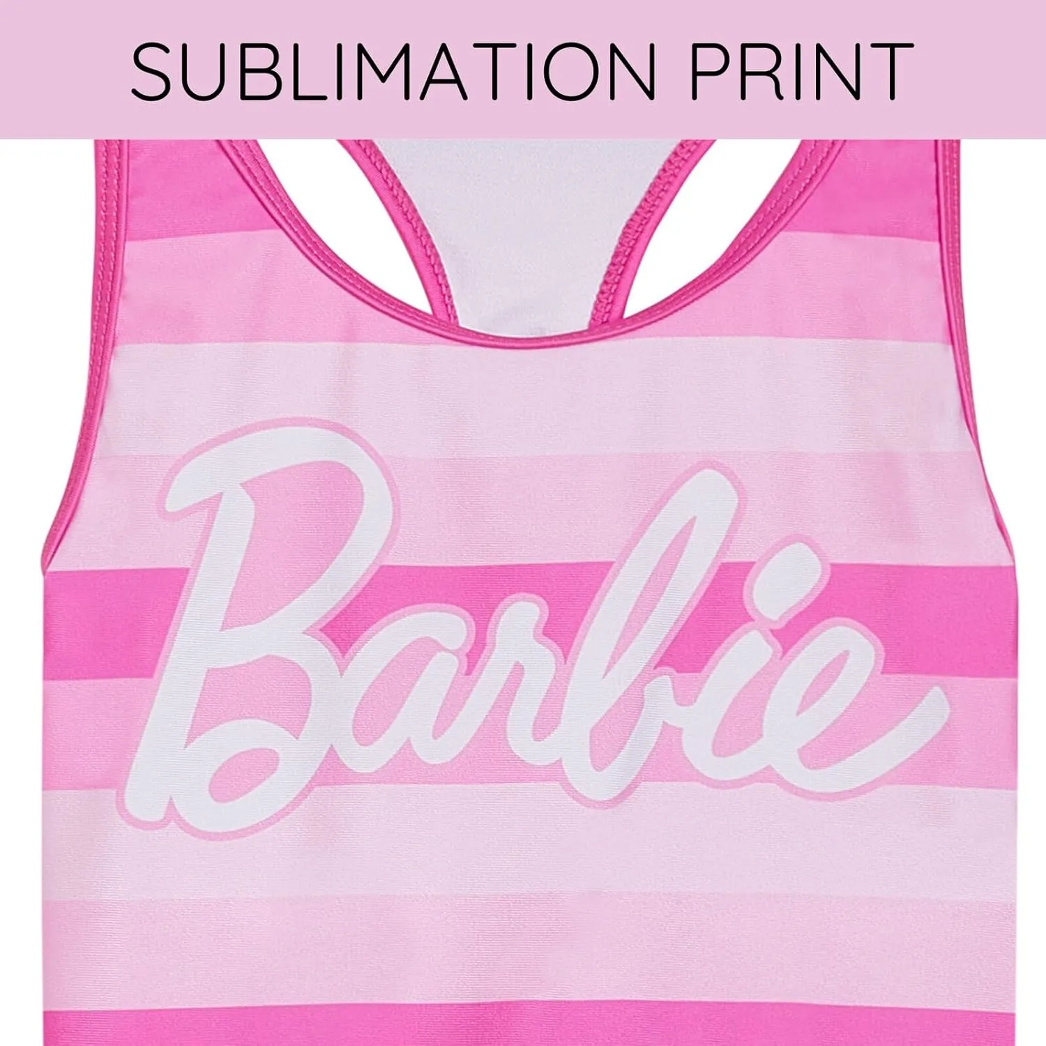 Barbie Girls Racerback UPF 50  Tankini Top and Swim Shorts Outfit Set Little Kid to Big Kid Sizes (4-14-16)