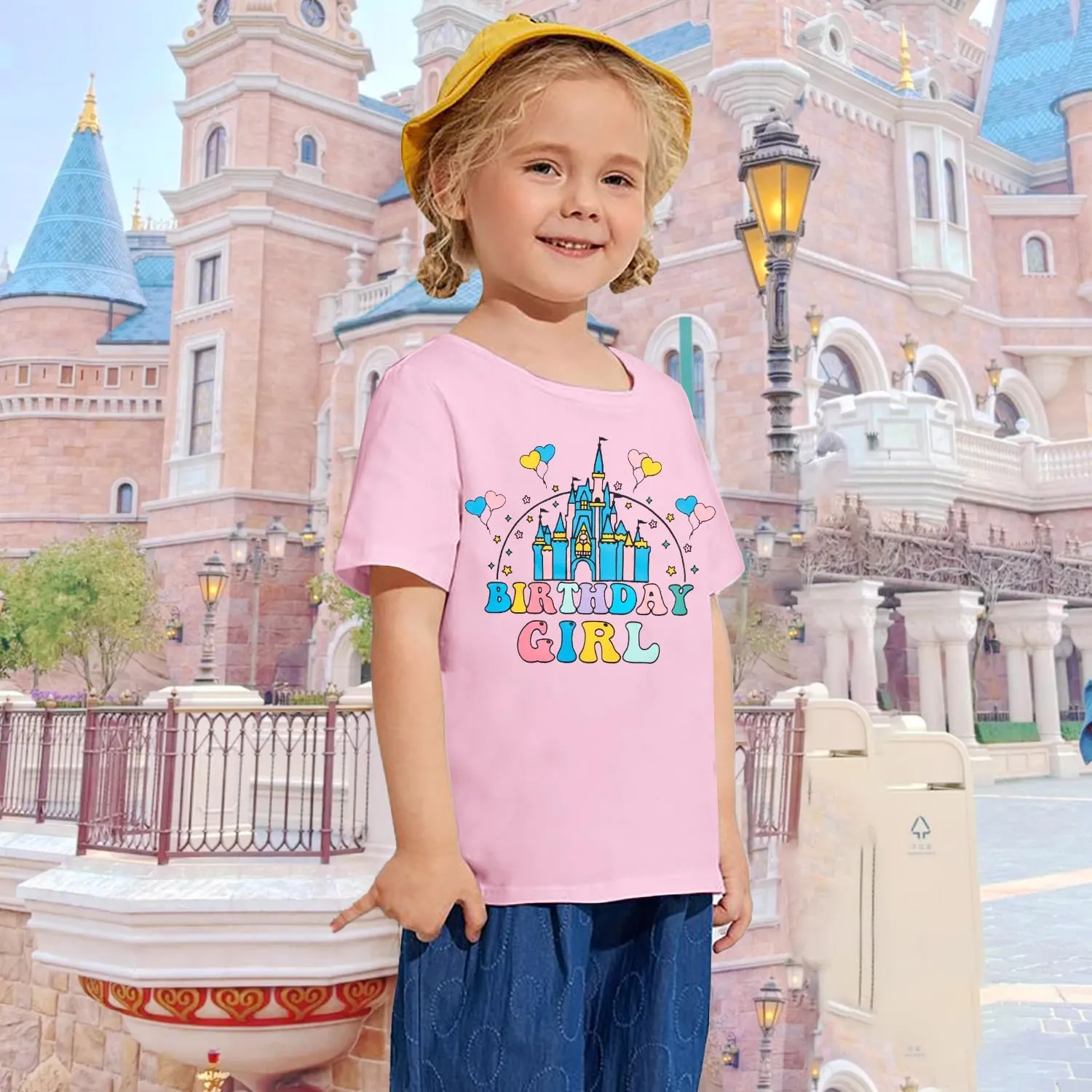 Birthday Girl Shirt Magical Castle Tshirt Birthday Shirts for Kids Funny Birthday Party Gift Tees Cute Graphic Tops