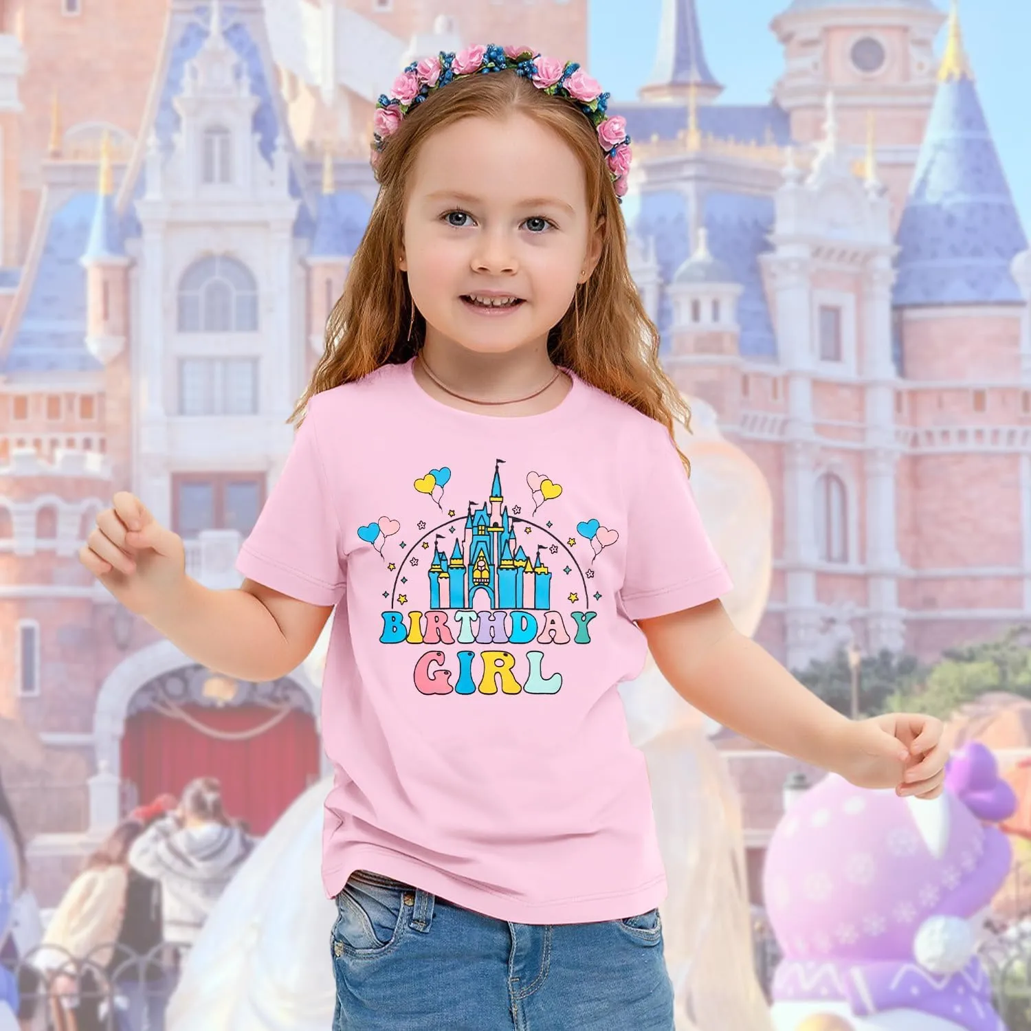 Birthday Girl Shirt Magical Castle Tshirt Birthday Shirts for Kids Funny Birthday Party Gift Tees Cute Graphic Tops