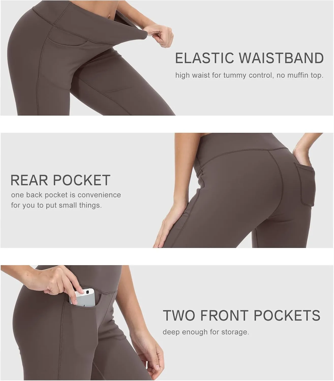Cakulo Womens Capri Yoga Flare Pants Workout Athletic Active Summer Bootcut Capris Leggings Pockets