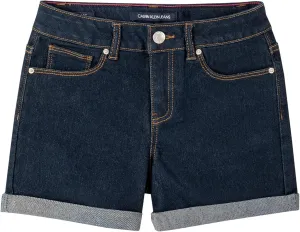 Calvin Klein Girls' Boyfriend Fit Stretch Denim Jean Shorts