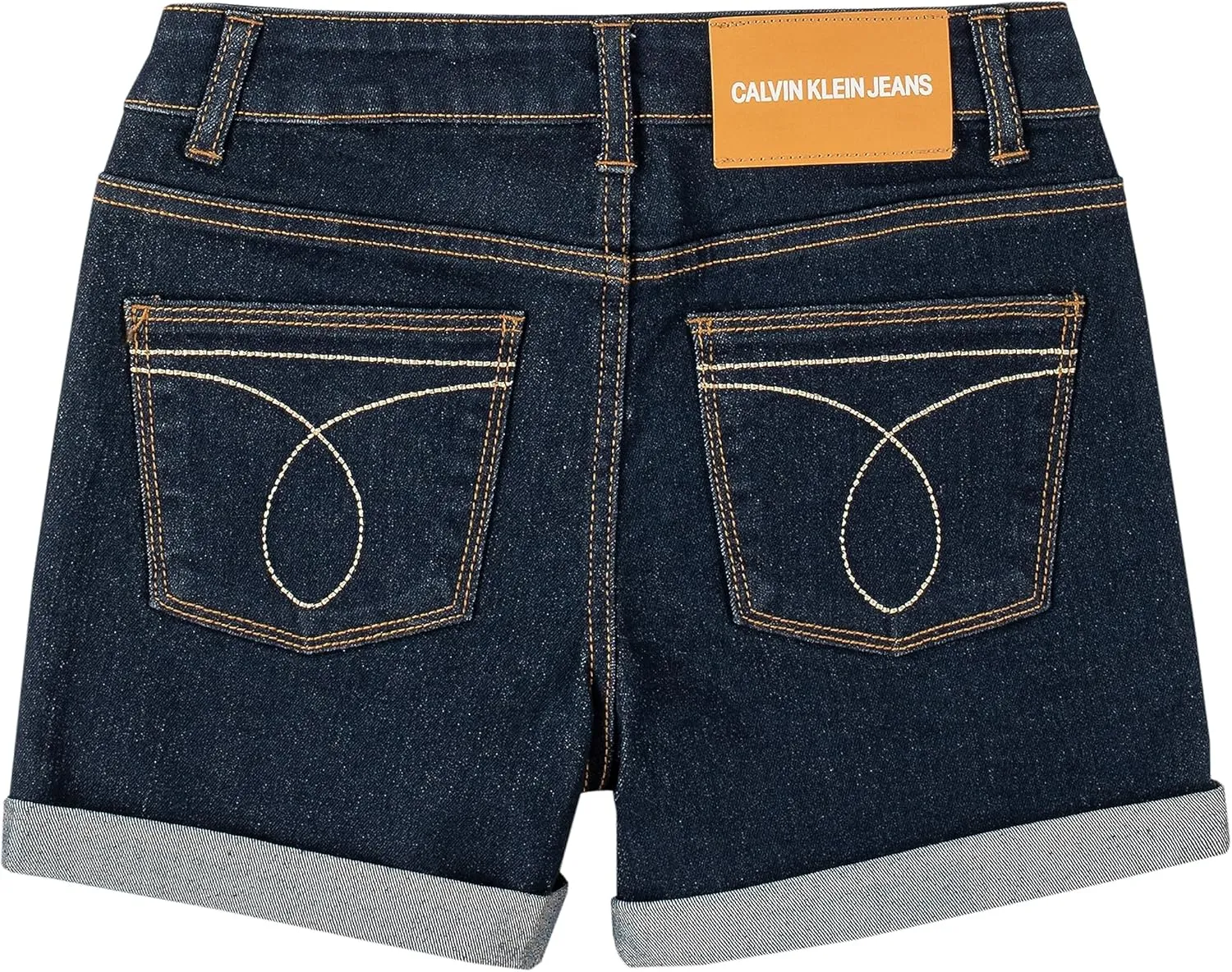 Calvin Klein Girls' Boyfriend Fit Stretch Denim Jean Shorts