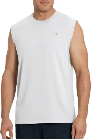 Champion Mens Muscle Tank, Classic Graphic Tee, Sleeveless T-shirt For (Reg. Or Big & Tall), White, X-Large US