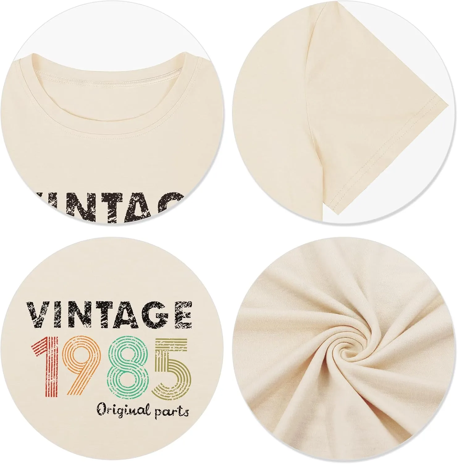 Chulianyouhuo 40th Birthday Gift Women Vintage 1985 T Shirt Letter Print Birthday Party Tops Casual Short Sleeve Tees