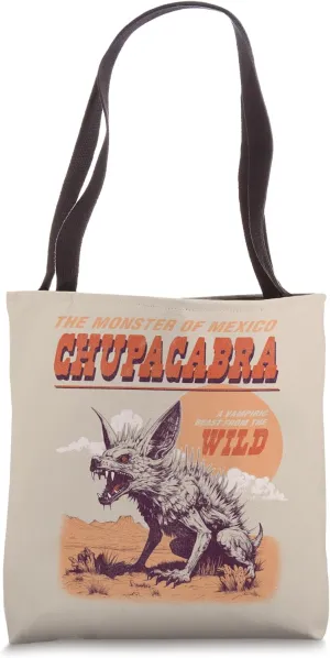 Chupacabra Monster Cryptid Funny Retro Graphic Tote Bag