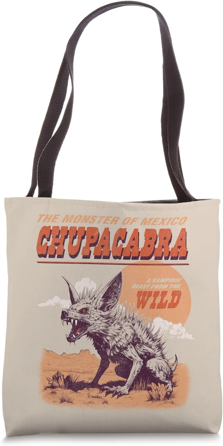 Chupacabra Monster Cryptid Funny Retro Graphic Tote Bag