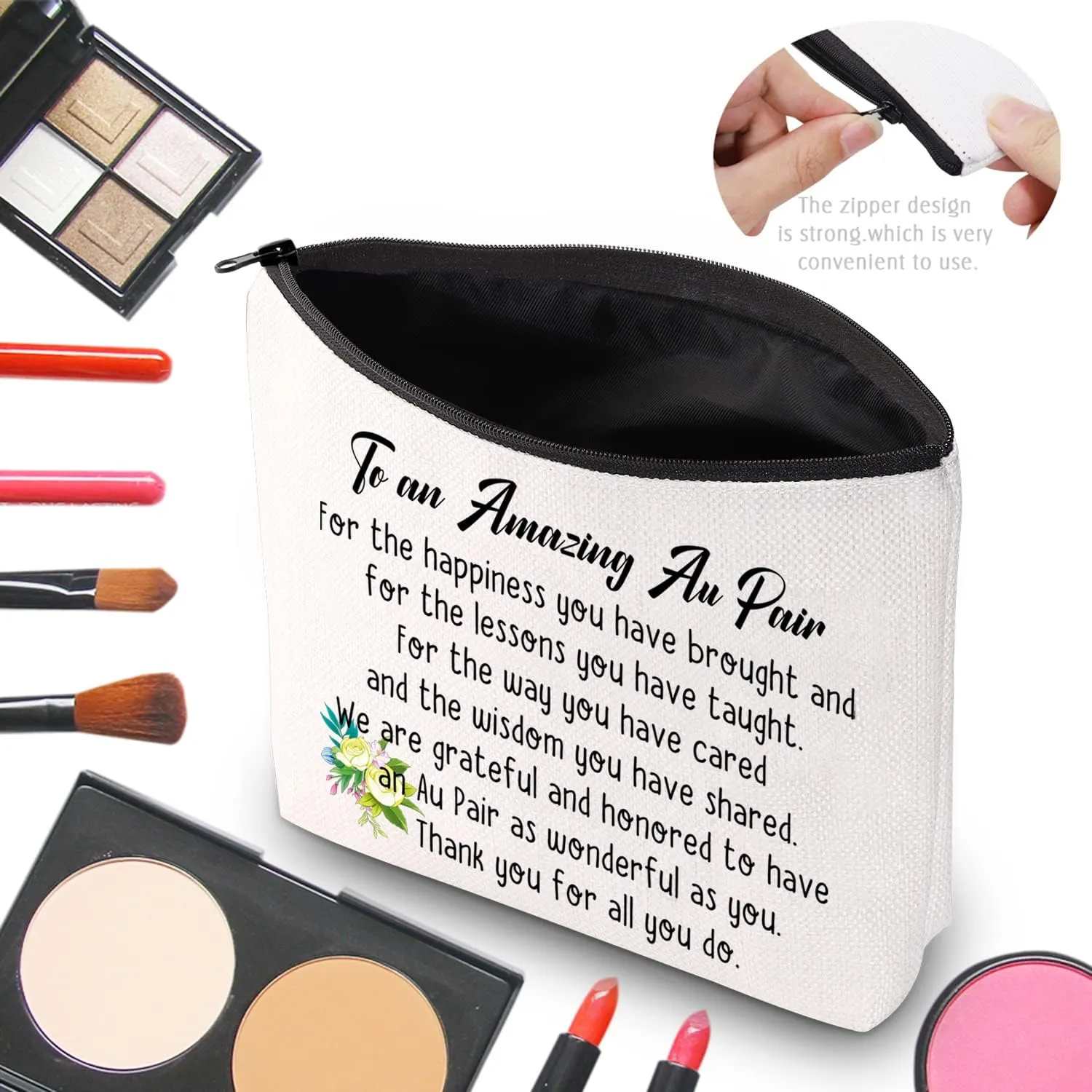 CMNIM Au Pair Gift Cosmetic Bag Thank You Gifts for Au Pair Child Care Gifts for Women Girls To an Amazing Au Pair Thank You for All You Do