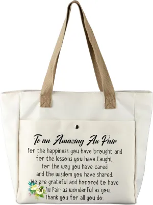 CMNIM Au Pair Gift Cosmetic Bag Thank You Gifts for Au Pair Child Care Gifts for Women To an Amazing Au Pair Thank You for All You Do (Au Pair Large CB)