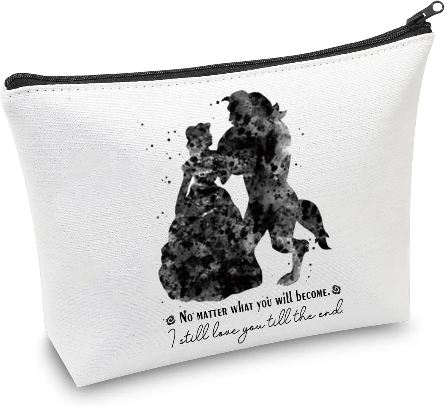 CMNIM Beauty Beast Story Makeup Bag Princess Pouch I Still Love You Till The End Tale As Old As Time Fairytale Gifts (Beauty Beast Story MB)