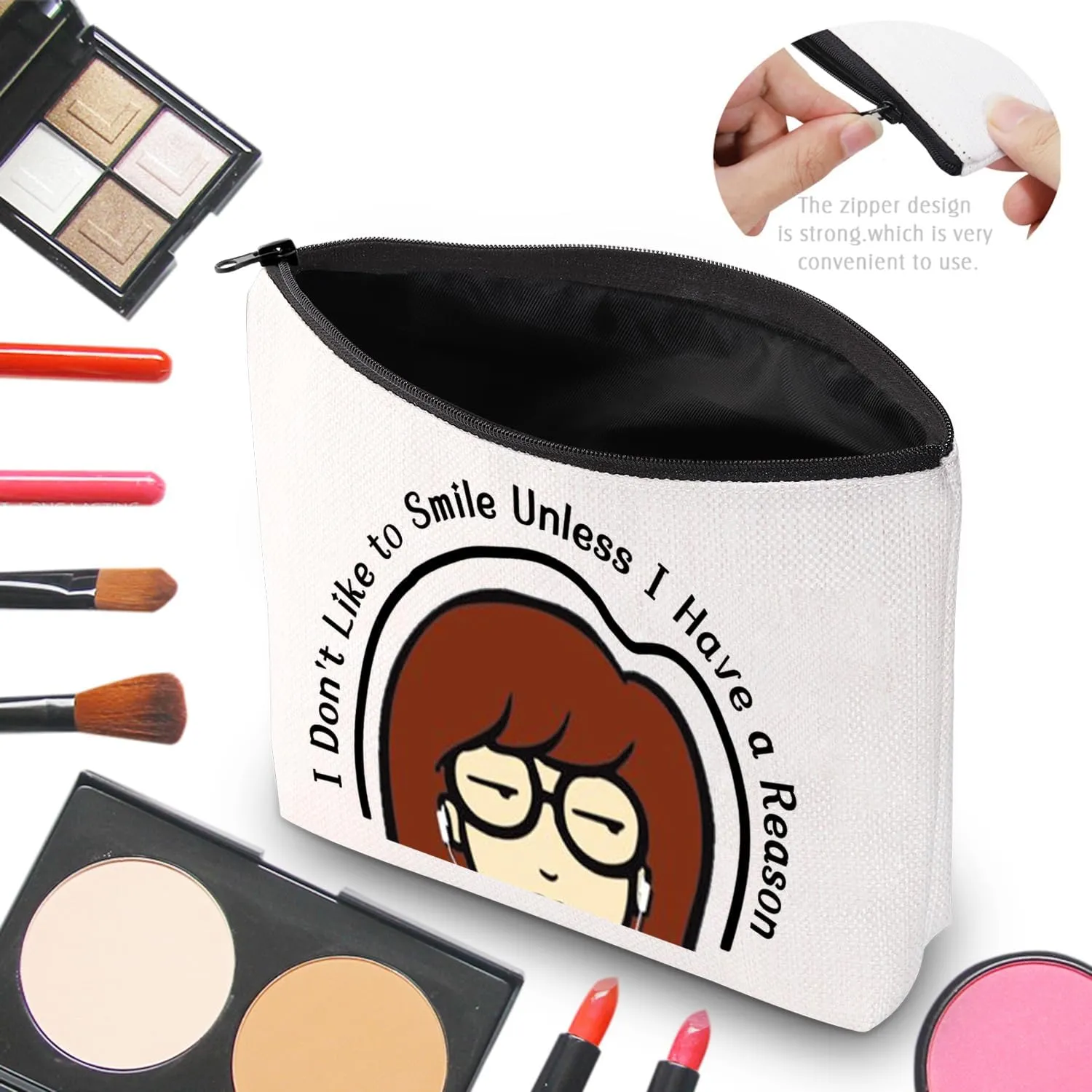 CMNIM Dari- Merchandise Gift D-ria Makeup Bag 90s Tv Show Merch for Fans I Don't Like To Smile Unless I Have a Reason (I Don't Like To Smile MB)