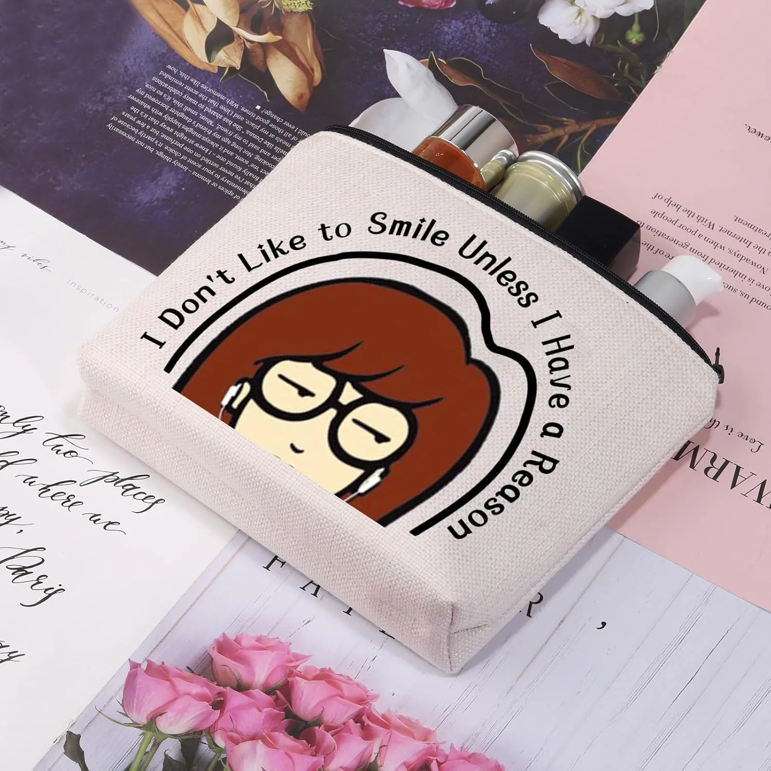 CMNIM Dari- Merchandise Gift D-ria Makeup Bag 90s Tv Show Merch for Fans I Don't Like To Smile Unless I Have a Reason (I Don't Like To Smile MB)
