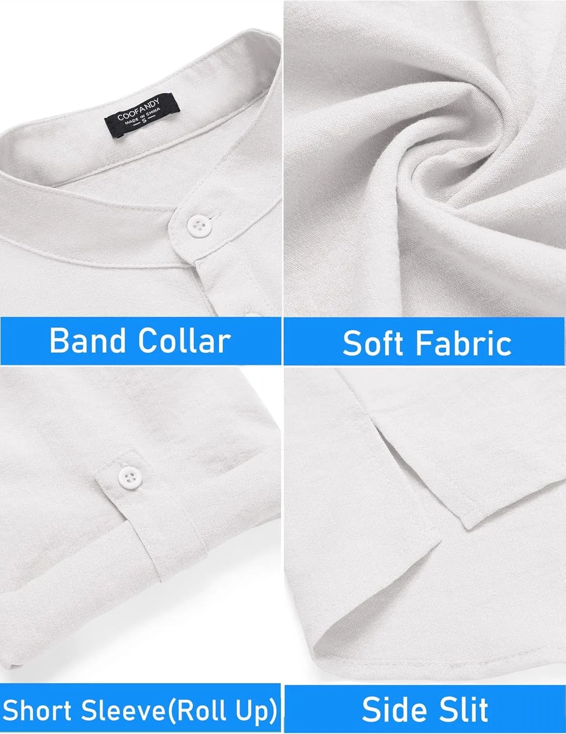 COOFANDY Men's 2 Pieces Linen Set Henley Shirt Short Sleeve and Shorts Summer Beach Yoga Matching Outfits