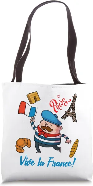 Cool Paris Style - I Love Paris Eiffel Tower Graphic Design Tote Bag