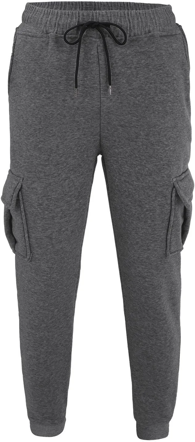 CRNTCEM Men's Cotton Tracksuit Bottoms Drawstring Straight Leg Athletic Jogging Pants Summer Workout Running Cargo Trousers
