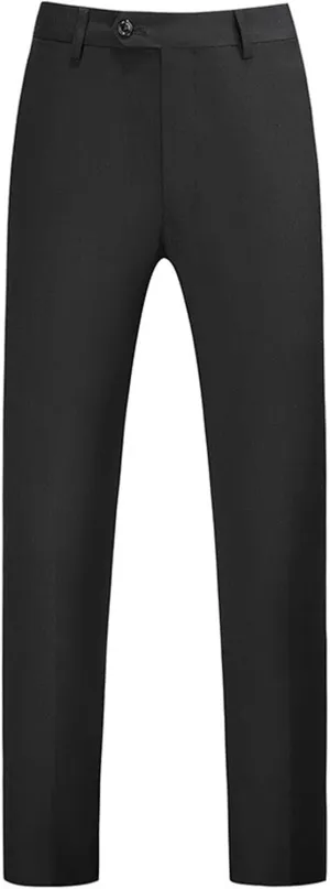 CRNTCEM Mens Stretch Flat Front Dress Pants Straight Leg Wedding Party Formal Pants Wrinkle Free Casual Clubwear Suit Pants