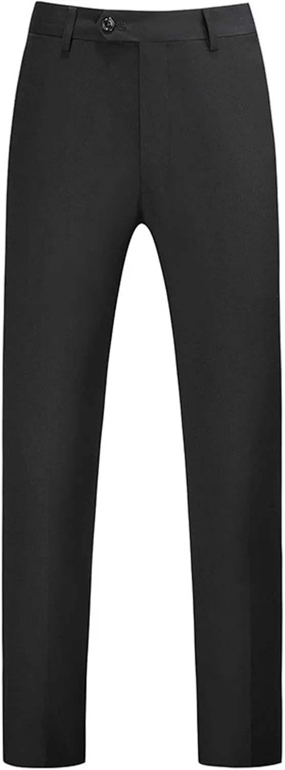 CRNTCEM Mens Stretch Flat Front Dress Pants Straight Leg Wedding Party Formal Pants Wrinkle Free Casual Clubwear Suit Pants