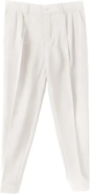 CRNTCEM Straight Anckle Pants for Men Flat-Front Casual Formal Dress Pants 2023 Spring Fall Business Work Cropped Trousers