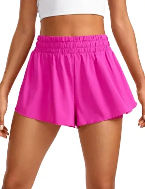 CRZ YOGA 2 in 1 Flowy Running Shorts for Women High Waisted Quick Dry for Athletic Gym Lounge Workout Cute Tennis Skirts