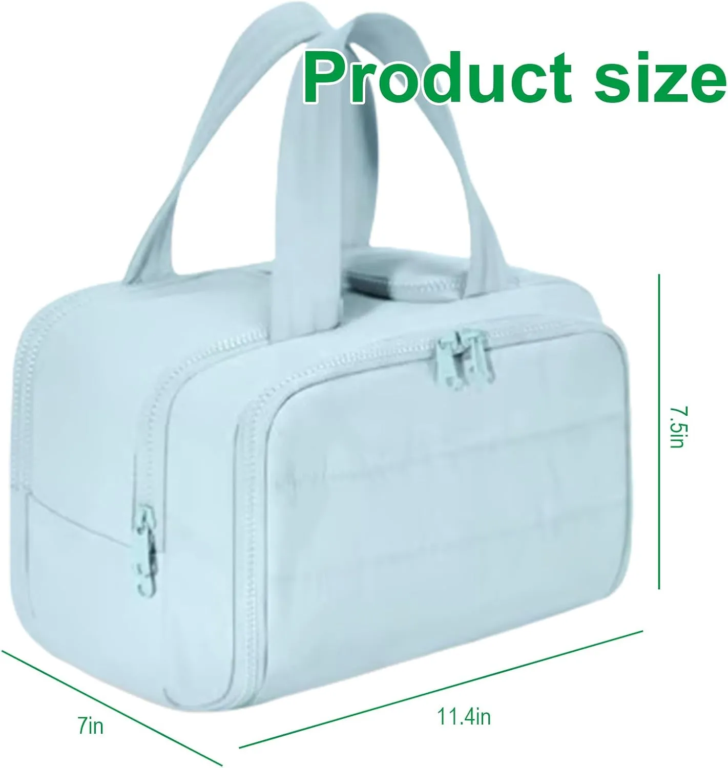 Cureaway Travel Cosmetic Bag, 0.6lb Large Capacity Wide-Open Travel Cosmetic Bag, 4-In-1 Puffy Multi-Functional Toiletry Bag for Women, Wash Pouch Portable Hanging Lightweight Organizer (Grey-b)