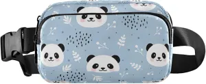 Custom Cute Panda Blue Cartoon Waterproof Fanny Packs for Women Large Hip Belt Bag Funky Crossbody Waist Purse