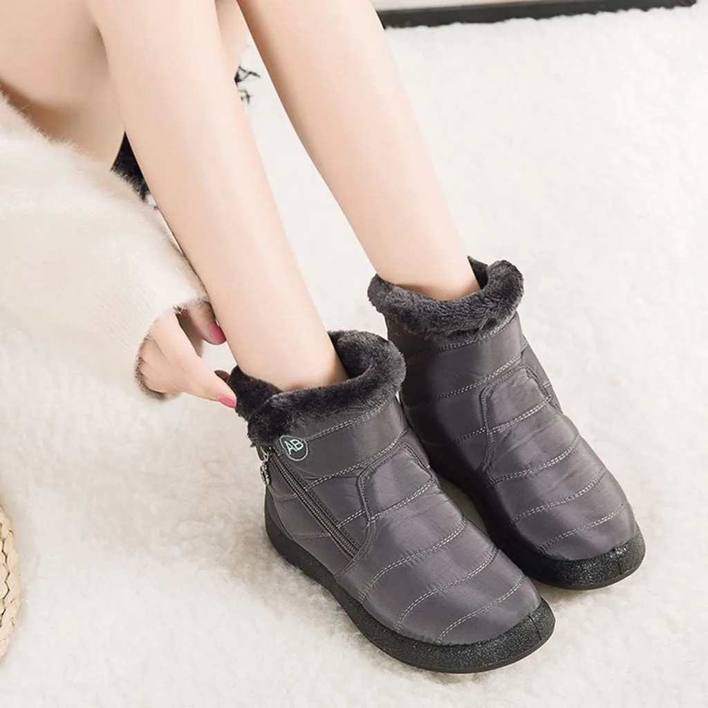 Cute Winter Boots for Women Fashion Winter Ankle Dress Boots for Women Waterproof Snow Womens Waterproof Boots Winter Womens Snow Shoes with Poles Botas Para Invierno Mujer