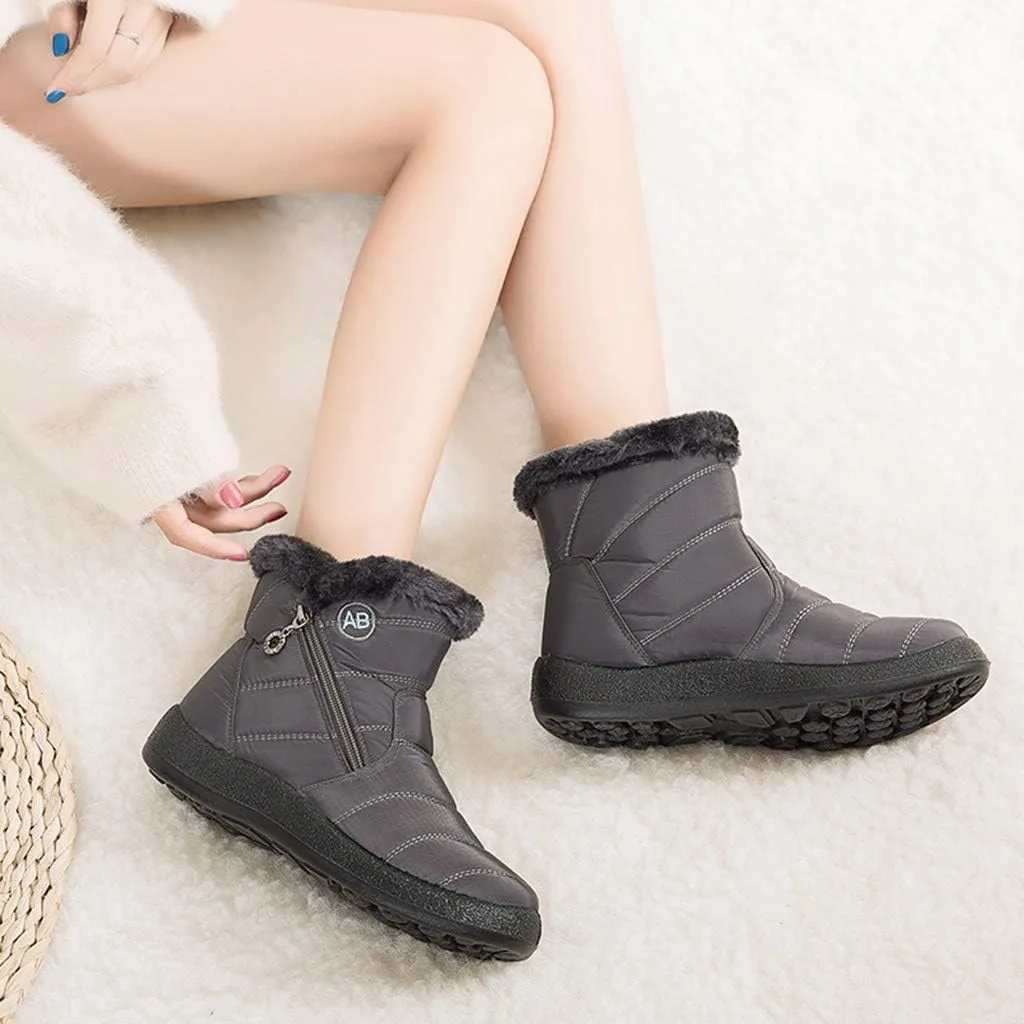 Cute Winter Boots for Women Fashion Winter Ankle Dress Boots for Women Waterproof Snow Womens Waterproof Boots Winter Womens Snow Shoes with Poles Botas Para Invierno Mujer
